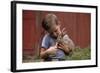 Boy Feeding a Rabbit-William P. Gottlieb-Framed Photographic Print
