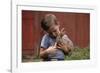 Boy Feeding a Rabbit-William P. Gottlieb-Framed Photographic Print