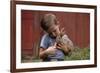 Boy Feeding a Rabbit-William P. Gottlieb-Framed Photographic Print