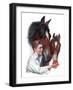 "Boy Feedy Apple to Horses,"July 14, 1923-Leslie Thrasher-Framed Premium Giclee Print