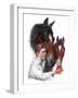 "Boy Feedy Apple to Horses,"July 14, 1923-Leslie Thrasher-Framed Premium Giclee Print