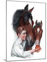 "Boy Feedy Apple to Horses,"July 14, 1923-Leslie Thrasher-Mounted Giclee Print