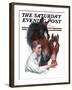 "Boy Feedy Apple to Horses," Saturday Evening Post Cover, July 14, 1923-Leslie Thrasher-Framed Giclee Print