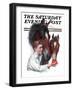"Boy Feedy Apple to Horses," Saturday Evening Post Cover, July 14, 1923-Leslie Thrasher-Framed Giclee Print