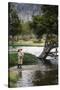 Boy Fishing at Firehole River, Wyoming, USA-Scott T. Smith-Stretched Canvas