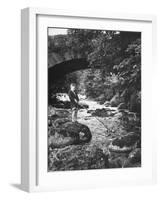 Boy Fishing by the Bridge over the Laroch in Ballachulish-Hans Wild-Framed Photographic Print