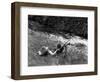 Boy Fishing with Hat Over Face-Bettmann-Framed Photographic Print