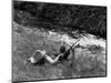 Boy Fishing with Hat Over Face-Bettmann-Mounted Photographic Print