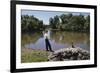 Boy Fishing with Stick and Can of Worms-William P. Gottlieb-Framed Photographic Print