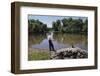 Boy Fishing with Stick and Can of Worms-William P. Gottlieb-Framed Photographic Print