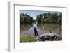 Boy Fishing with Stick and Can of Worms-William P. Gottlieb-Framed Photographic Print