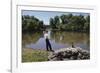 Boy Fishing with Stick and Can of Worms-William P. Gottlieb-Framed Photographic Print