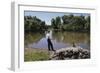 Boy Fishing with Stick and Can of Worms-William P. Gottlieb-Framed Photographic Print