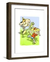 Boy-Frog-Girl-Nate Owens-Framed Giclee Print