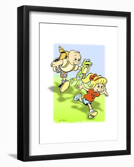 Boy-Frog-Girl-Nate Owens-Framed Giclee Print