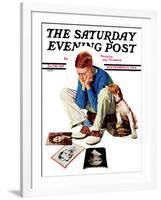 "Boy Gazing at Cover Girls" Saturday Evening Post Cover, September 22,1934-Norman Rockwell-Framed Giclee Print