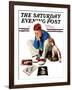 "Boy Gazing at Cover Girls" Saturday Evening Post Cover, September 22,1934-Norman Rockwell-Framed Giclee Print