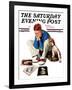 "Boy Gazing at Cover Girls" Saturday Evening Post Cover, September 22,1934-Norman Rockwell-Framed Giclee Print