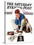 "Boy Gazing at Cover Girls" Saturday Evening Post Cover, September 22,1934-Norman Rockwell-Stretched Canvas