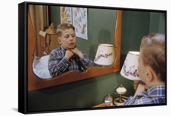 Boy Getting Dressed-William P. Gottlieb-Framed Stretched Canvas