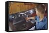 Boy Getting Glass of Tap Water-William P. Gottlieb-Framed Stretched Canvas