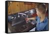 Boy Getting Glass of Tap Water-William P. Gottlieb-Framed Stretched Canvas