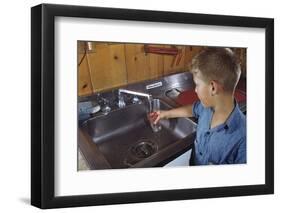 Boy Getting Glass of Tap Water-William P. Gottlieb-Framed Photographic Print