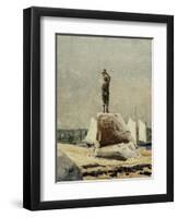 Boy Hailing Schooners, 1880-Winslow Homer-Framed Giclee Print