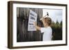 Boy Hammering Fair Sign-William P. Gottlieb-Framed Photographic Print