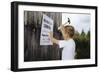 Boy Hammering Fair Sign-William P^ Gottlieb-Framed Photographic Print