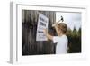 Boy Hammering Fair Sign-William P^ Gottlieb-Framed Photographic Print