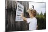 Boy Hammering Fair Sign-William P. Gottlieb-Mounted Photographic Print