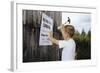 Boy Hammering Fair Sign-William P. Gottlieb-Framed Photographic Print