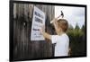 Boy Hammering Fair Sign-William P. Gottlieb-Framed Photographic Print