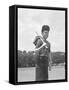 Boy Holding a Baseball Bat-Bettmann-Framed Stretched Canvas