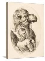 Boy Holding a Camel by the Bridle, from Plusieurs Têtes Coiffées À La Persienne, Pub. C. 1650 (Engr-Stefano Della Bella-Stretched Canvas