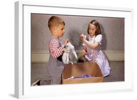 Boy Holding Kitten-William P. Gottlieb-Framed Photographic Print