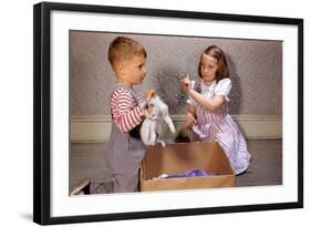 Boy Holding Kitten-William P. Gottlieb-Framed Photographic Print