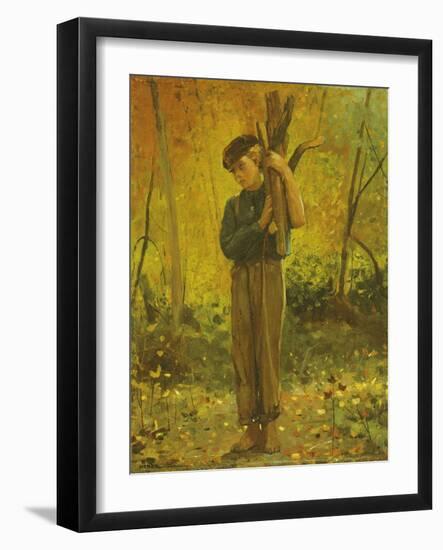 Boy Holding Logs, 1873-Winslow Homer-Framed Giclee Print
