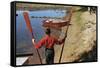 Boy Holding Oars-William P. Gottlieb-Framed Stretched Canvas