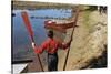 Boy Holding Oars-William P. Gottlieb-Stretched Canvas