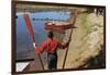 Boy Holding Oars-William P. Gottlieb-Framed Photographic Print