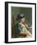 Boy in a Child's Chair, 1736 (Oil on Canvas)-Jean II Restout-Framed Giclee Print