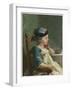 Boy in a Child's Chair, 1736 (Oil on Canvas)-Jean II Restout-Framed Giclee Print