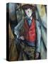 Boy in a Red Waistcoat-Paul Cézanne-Stretched Canvas