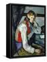 Boy in a Red Waistcoat-Paul Cézanne-Framed Stretched Canvas