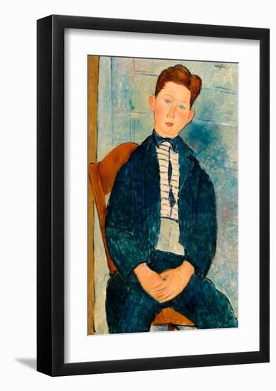 Boy in a Striped Sweater, 1918-Amedeo Modigliani-Framed Art Print