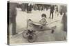 Boy in a Toy Aircraft-null-Stretched Canvas