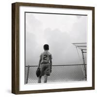 Boy in baseball uniform-Steve Cicero-Framed Photographic Print