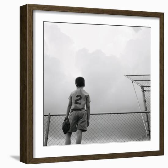 Boy in baseball uniform-Steve Cicero-Framed Photographic Print